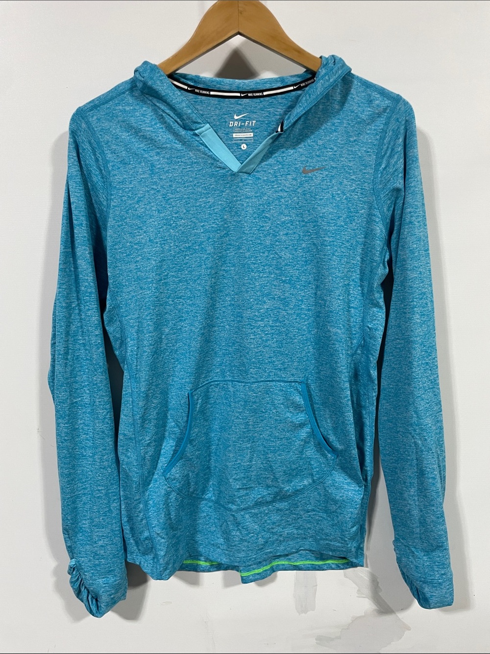 Nike Teal Heather Hooded Dri-FIT Pullover